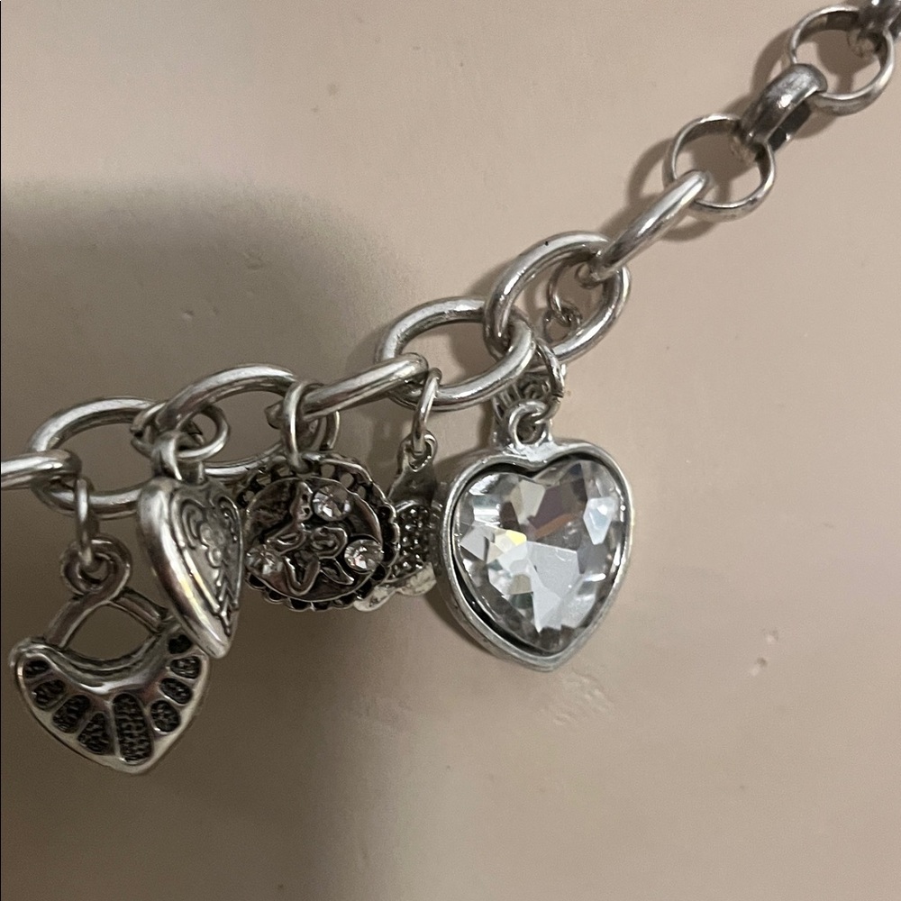 Silver Heart Charm Necklace - Picture 4 of 6